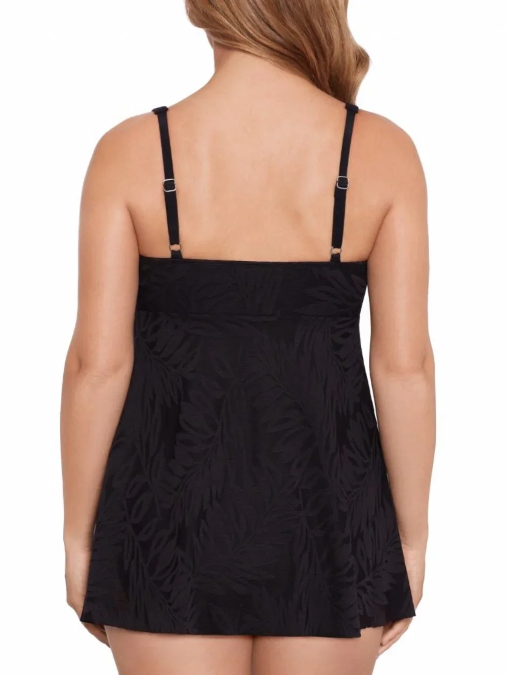 Swim Solutions Tummy Control Swim Dress Black Floral - Picture 3 of 3